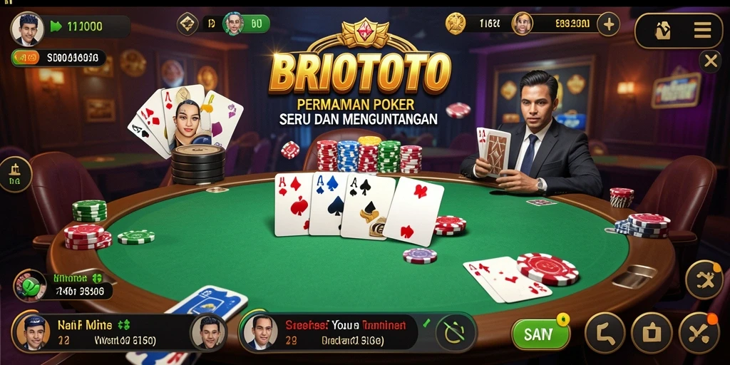 Screenshot tampilan gameplay Poker di BRIOTOTO.