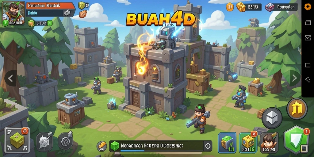 Tampilan utama gameplay BUAH4D dalam Tower Defense yang mendebarkan.