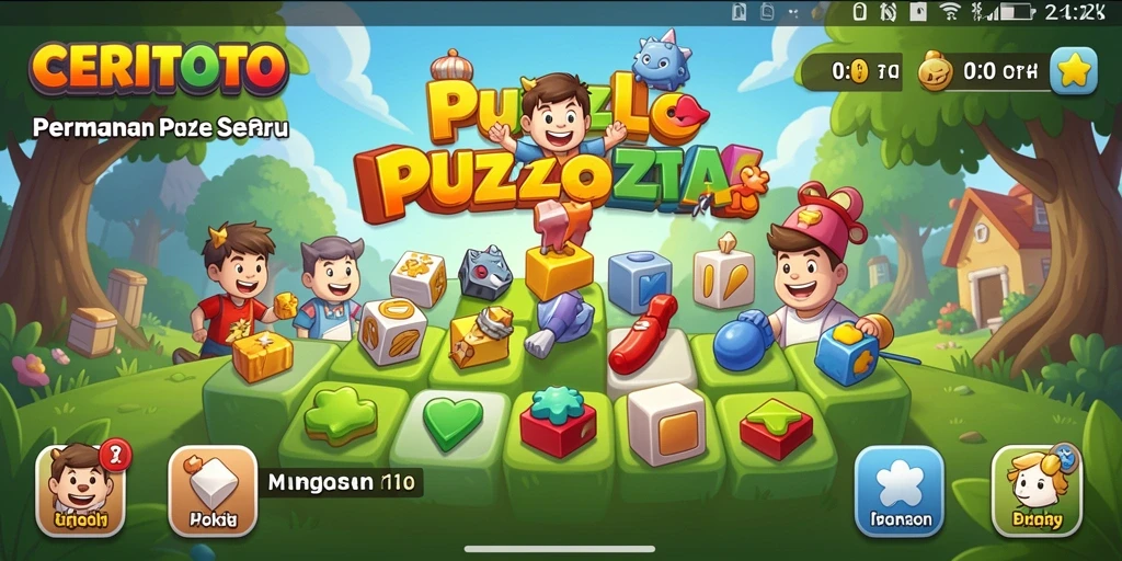 Tampilan gameplay CERITOTO yang menantang dengan berbagai level Puzzle.