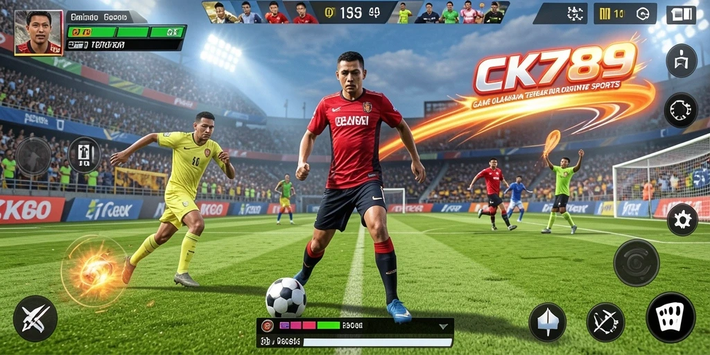 Tampilan gameplay CK789 yang memukau dengan aksi olahraga seru.