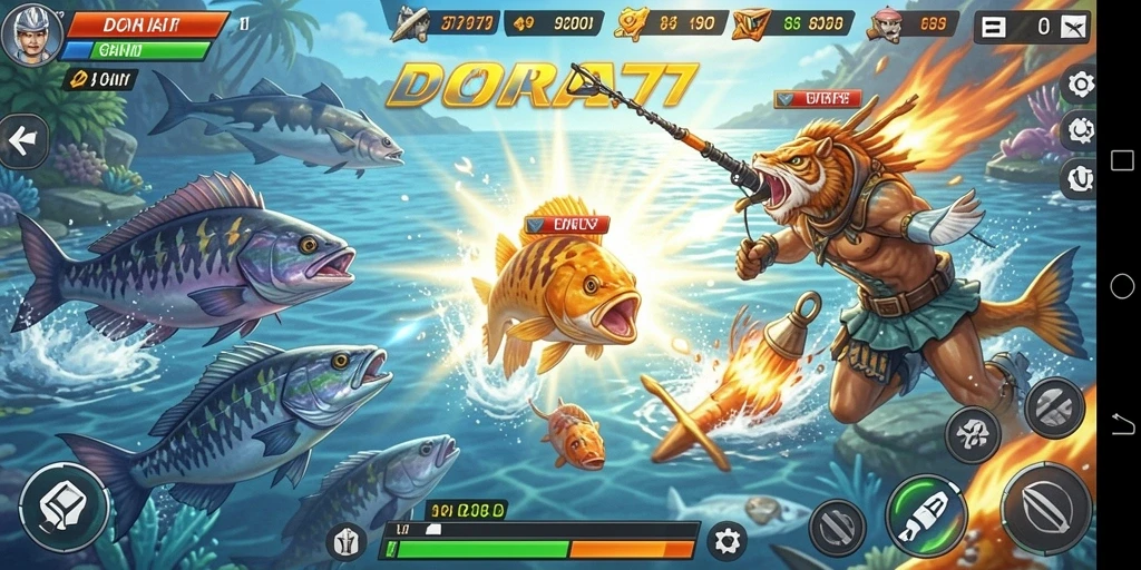 Tampilan gameplay Tembak Ikan yang seru dan mengasyikkan.