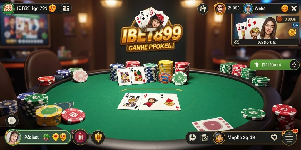 Tampilan gameplay seru dalam permainan Poker di IBET899.