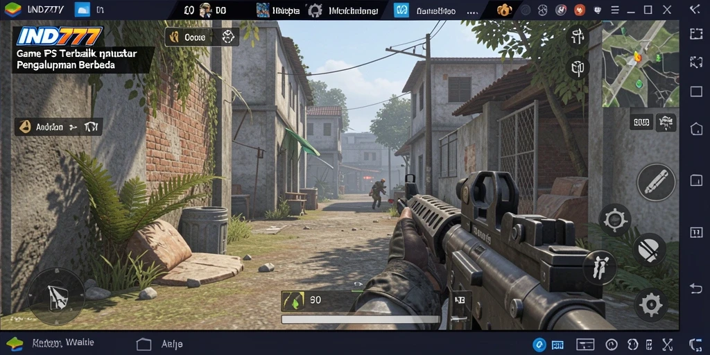 Tangkapan layar menunjukkan aksi intens dalam gameplay FPS IND777.