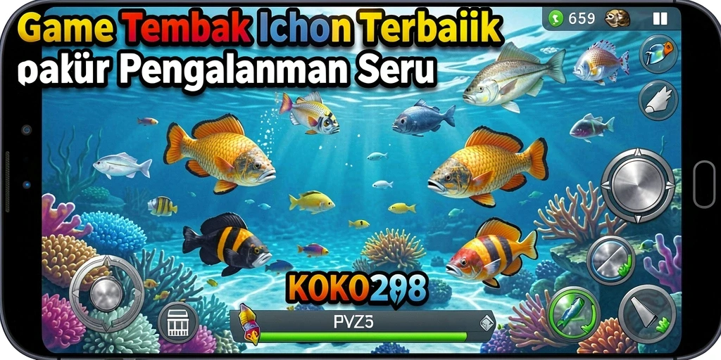 Screenshot gameplay KOKO288 menampilkan suasana menembak ikan yang seru.