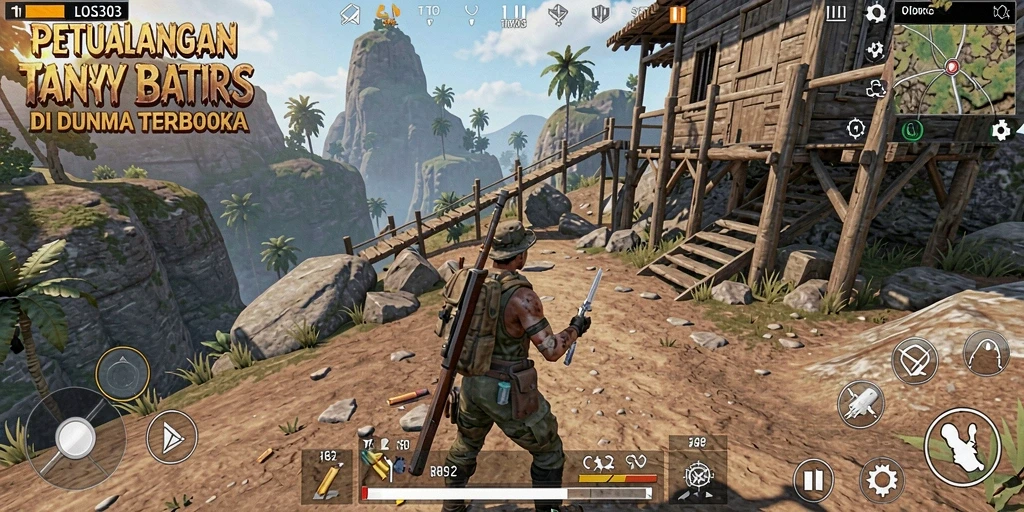 Screenshot gameplay LOS303 menampilkan dunia terbuka yang luas dan interaktif.