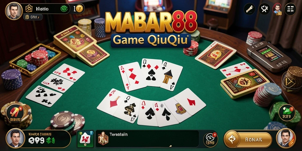 Screenshot gameplay MABAR88 menampilkan aksi seru permainan QiuQiu.