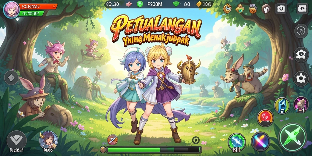Gameplay menarik P200M dengan karakter anime yang mengagumkan.