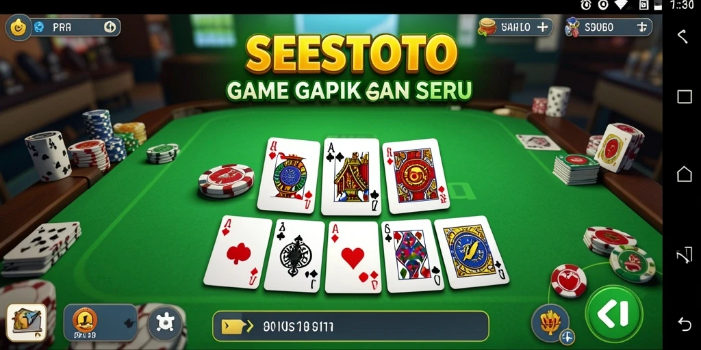 Tampilan gameplay seru dari SESETOTO yang menggambarkan permainan Gaple.