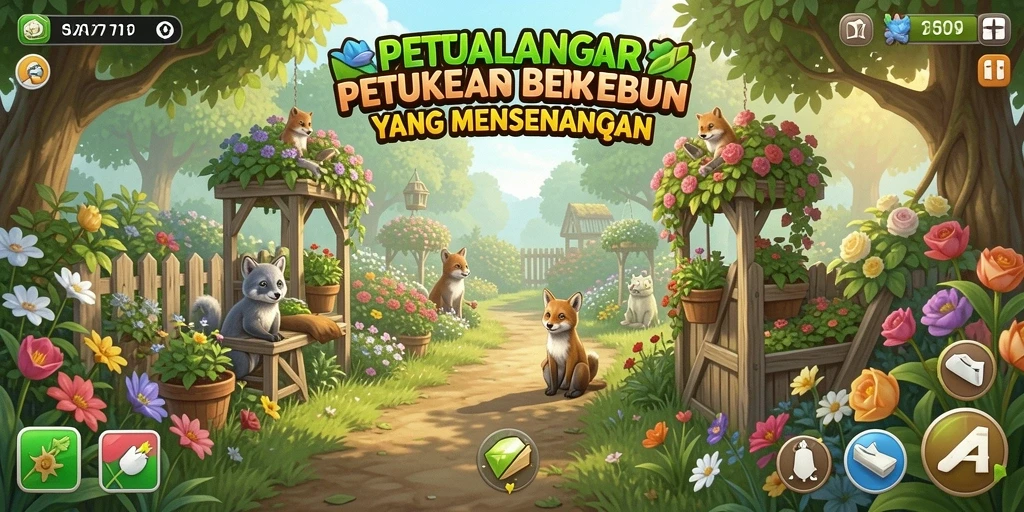 Screenshot gameplay <strong>SIA777</strong> menampilkan ladang yang indah dan aktivitas berkebun.