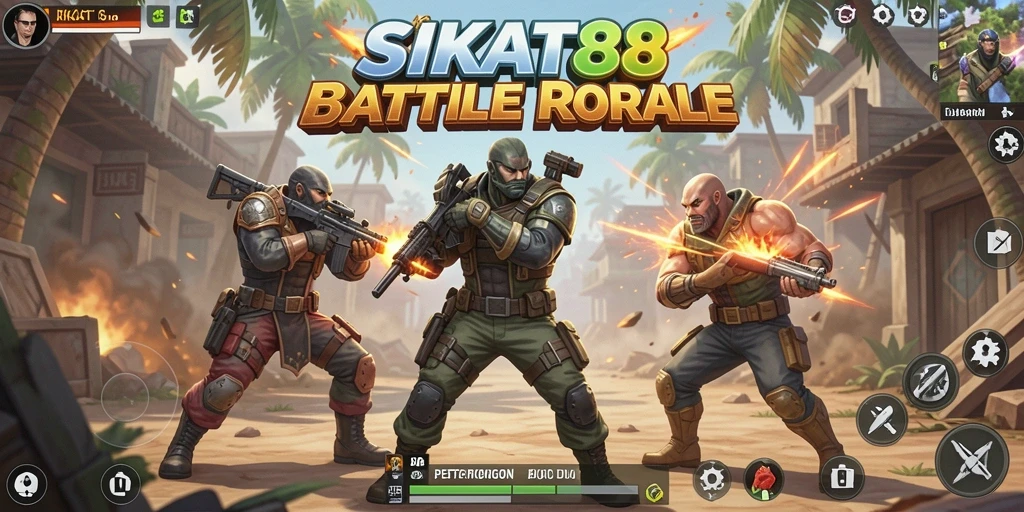 Tampilan gameplay SIKAT88 dalam pertempuran Battle Royale yang seru.