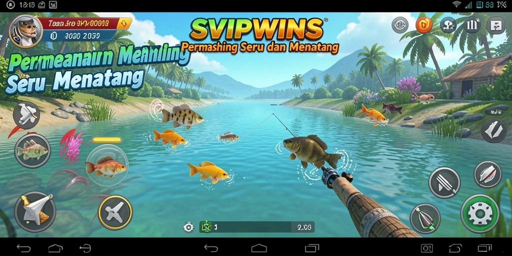 Tampilan gameplay menarik dari SVIPWINS dengan aksi memancing yang seru.